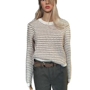 DKNY Jeans Cream and White Knit Sweater